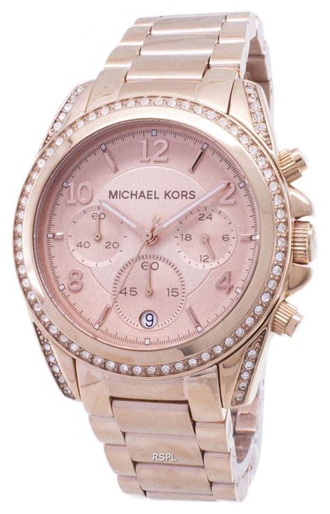 michael kors watch rose gold blue|Michael Kors mk5263 rose gold.